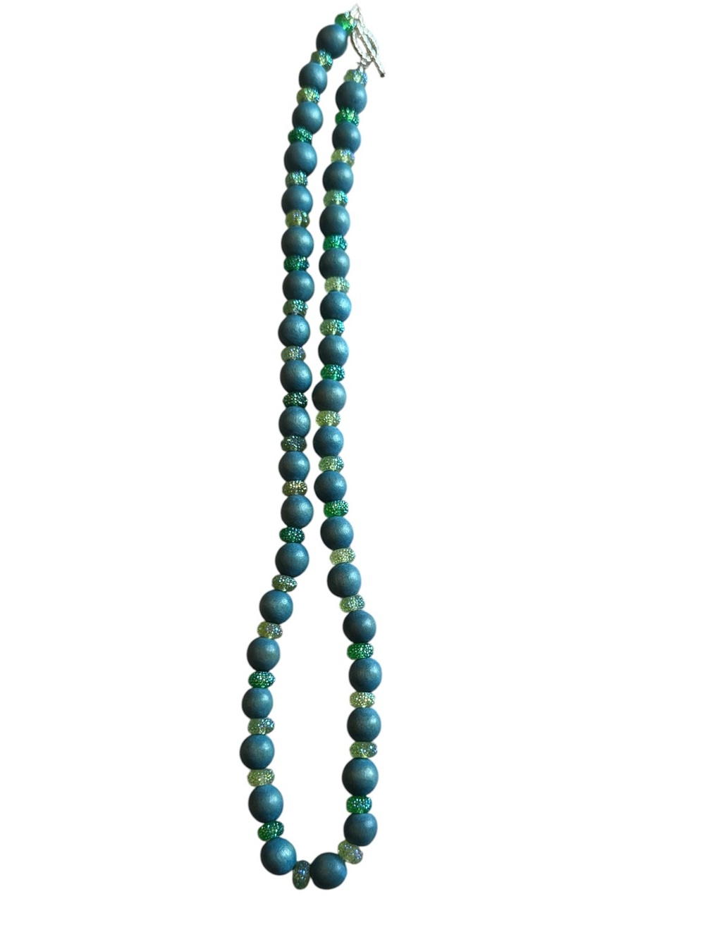 Designer-Style Teal Beaded Necklace - Picture 4 of 6